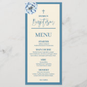 Blue Baby Boy 4x9 Baptism-menukaart Menu (Voorkant)