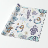 Blue Baby Boy Baby shower Baby Gift Wrap Cadeaupapier (Uitgerold)