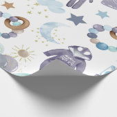 Blue Baby Boy Baby shower Baby Gift Wrap Cadeaupapier (Hoek)