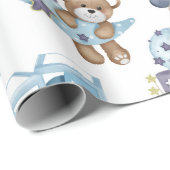 Blue Baby Boy Baby shower Baby Gift Wrap Cadeaupapier (Rol Hoek)