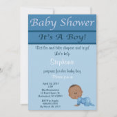 Blue Baby Boy Baby shower Uitnodiging (Voorkant)