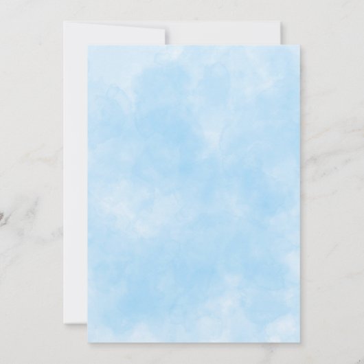 Blue Baby Boy Barly Wacht Teddy Bear Baby shower Kaart (Achterkant)