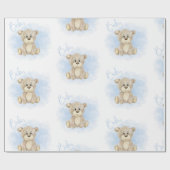 Blue Baby Boy Beer Baby shower Cadeaupapier (Vlak)