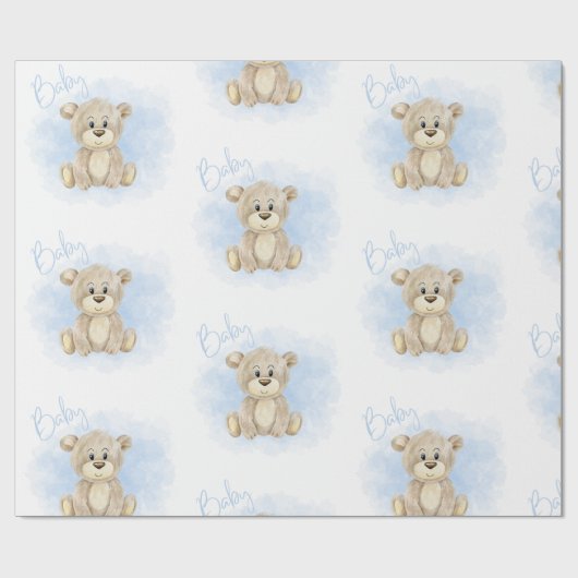 Blue Baby Boy Beer Baby shower Cadeaupapier (Vlak)