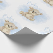 Blue Baby Boy Beer Baby shower Cadeaupapier (Hoek)