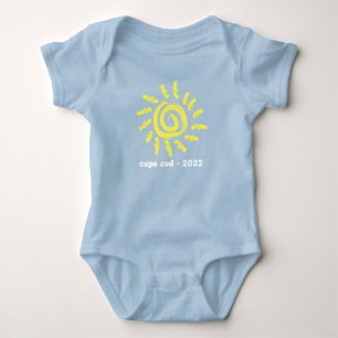 Blue Baby Boy Bodysuit Yellow Sun Fun Logo
