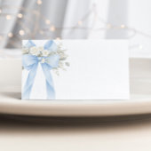 Blue Baby Boy Coquette Bow Eucalyptus Plaatskaartje