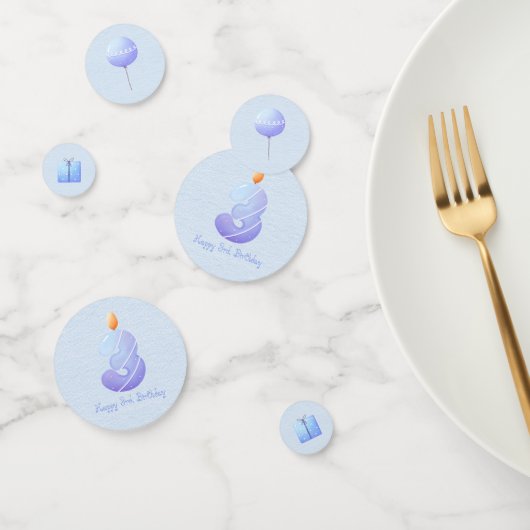 Blue Baby Boy Derde Verjaardag Confetti (Groep)