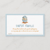 Blue Baby Boy Diaper Raffle met Chick Hatching Informatiekaartje (Voorkant)