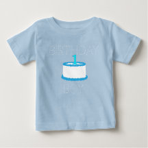Blue Baby Boy Eerste Verjaardag Shirt