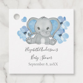 Blue Baby Boy Elephant Baby shower Flowers ballon Bedankjes Labels