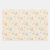 Blue Baby Boy Elephant Inpakpapier Vel (Voorkant 2)