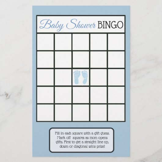 Blue Baby Boy Footprint Thors baby shower games Flyer (Voorkant)