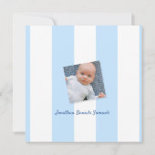 Blue Baby Boy Foto geboorteaankondiging (Achterkant)