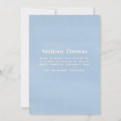 Blue Baby Boy Fotowaslijn Aangepast Aankondiging (Achterkant)