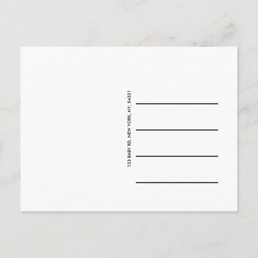 Blue Baby Boy Geboorteaankondiging Foto Aankondigingskaart (Achterkant)