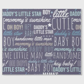 Blue Baby Boy Gezegden Baby shower Baby Gift Cadeaupapier (Vlak)