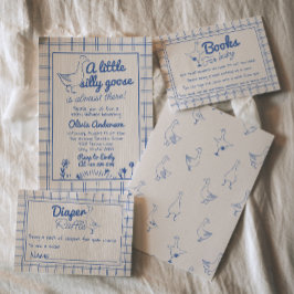 Blue Baby Boy Hand getekend Gekke Goose Baby showe Kaart