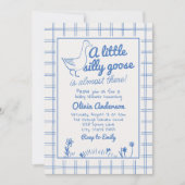 Blue Baby Boy Hand getekend Gekke Goose Baby showe Kaart (Voorkant)