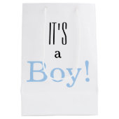 Blue Baby Boy Het is een jongen! Partij baby showe Medium Cadeauzakje (Achterkant)