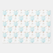 Blue Baby Boy Hot Air ballon Inpakpapier Vel (Voorkant 2)