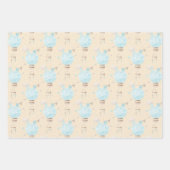 Blue Baby Boy Hot Air ballon Inpakpapier Vel (Voorkant)