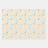 Blue Baby Boy Hot Air-ballonnen en regenboogstraal Inpakpapier Vel (Voorkant 3)