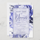Blue Baby Boy in Bloom Baby shower Kaart (Voorkant)