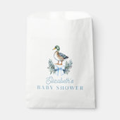 Blue Baby Boy Mallard Duck Baby shower Bedankzakje (Voorkant)