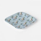 Blue Baby Boy Mallard Duck Baby shower Papieren Bordje (Gebogen)
