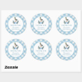 Blue Baby Boy Mallard Duck Baby shower Ronde Sticker (Vel)