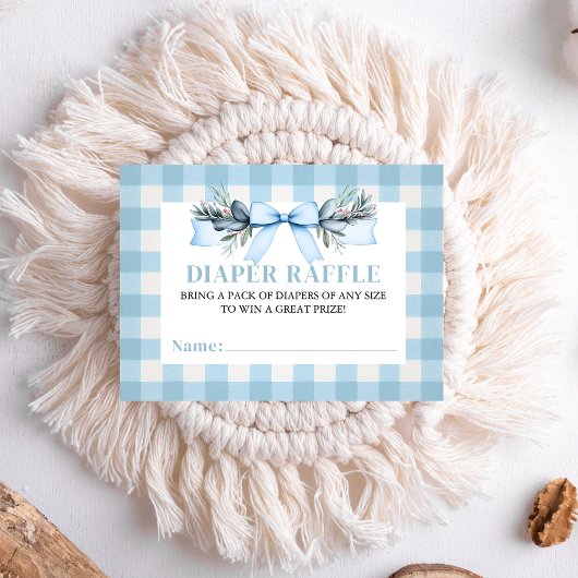 Blue Baby Boy Mallard Duck Luier Raffle Informatiekaartje