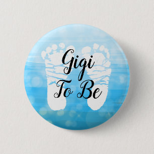 Blue Baby Boy Ombre Gigi om Baby shower Gift te zi Ronde Button 5,7 Cm