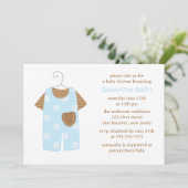 Blue Baby Boy Outfit Baby shower Kaart (Staand voorkant)