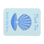 Blue Baby Boy Oyster shell en Pearl Baby shower Magneet (Horizontaal)
