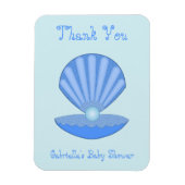 Blue Baby Boy Oyster shell en Pearl Baby shower Magneet (Verticaal)