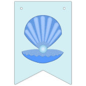 Blue Baby Boy Oyster shell en Pearl Baby shower Vlaggetjes (Eerste vlag)