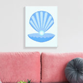 Blue Baby Boy Oyster shell en Pearl Canvas Afdruk (Insitu (Woonkamer))