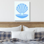 Blue Baby Boy Oyster shell en Pearl Canvas Afdruk (Insitu (Slaapkamer))