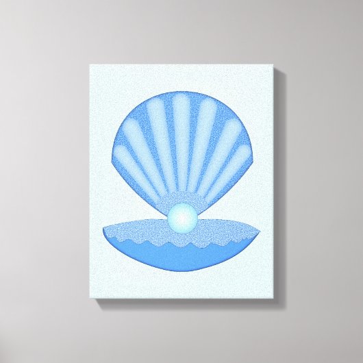 Blue Baby Boy Oyster shell en Pearl Canvas Afdruk (Voorkant)