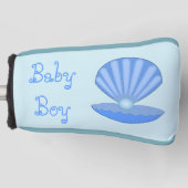 Blue Baby Boy Oyster shell en Pearl Custom Golfheadcover (Voorkant)
