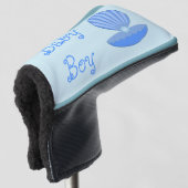 Blue Baby Boy Oyster shell en Pearl Custom Golfheadcover (3/4 voorkant)