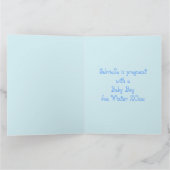 Blue Baby Boy Oyster shell en Pearl Custom Kaart (Binnen)