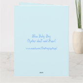 Blue Baby Boy Oyster shell en Pearl Custom Kaart (Achterkant)
