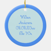 Blue Baby Boy Oyster shell en Pearl Custom Keramisch Ornament (Achterkant)