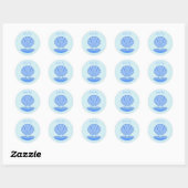 Blue Baby Boy Oyster shell en Pearl Custom Ronde Sticker (Vel)