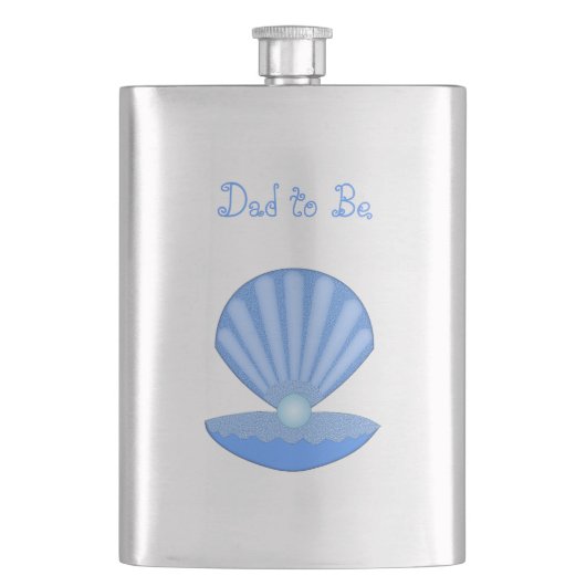 Blue Baby Boy Oyster Shell en Pearl Dad to Be Flacon (Voorkant)