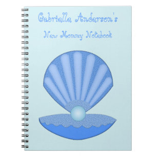 Blue Baby Boy Oyster shell en Pearl New Mom Notitieboek