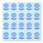 Blue Baby Boy Oyster shell en Pearl Patterned Behang (Voorkant)