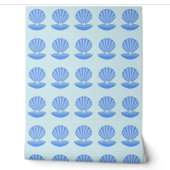 Blue Baby Boy Oyster shell en Pearl Patterned Behang (Afrollen)
